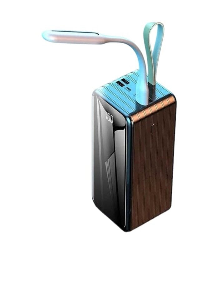 Denx 100000mAh Quick Charging Power Bank – 22.5W USB-C PD Output, Multi-Port Portable Battery Pack with Premium Black & Wooden Finish for Phones, Tablets & USB Devices - Image 2